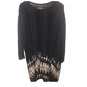Plenty by Tracy Reese Black & Tan Tie Dye Long Sleeve Dress